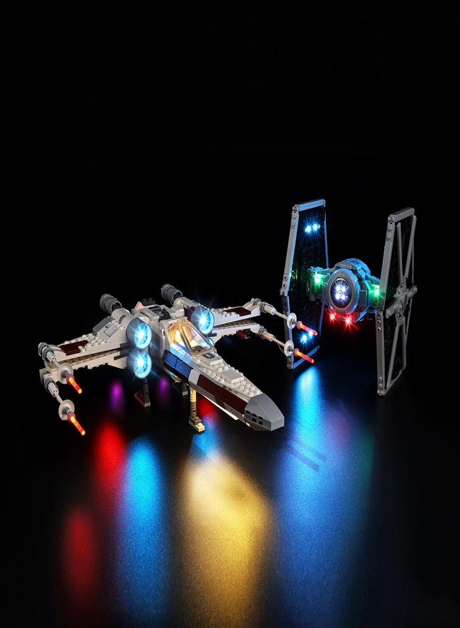 Kyglaring طقم إضاءة LED من Kyglaring لمجموعة بناء Lego TIE Fighter و X-Wing Mash-up 75393، ملحقات إضاءة لعرض TIE Fighter و X-Wing Mashup، (الإضاءة فقط، النموذج غير متضمن)، الإصدار الكلاسيكي - Image 1